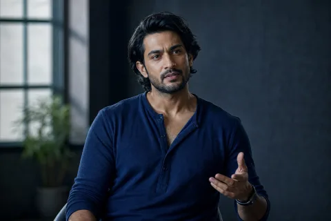 Indian actor during a professional screen test