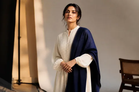 Indian fashion model posing for a studio portfolio