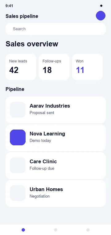 Pipeline mobile app interface