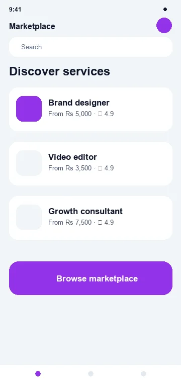 Discovery mobile app interface