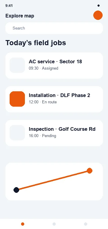 Map & Route mobile app interface