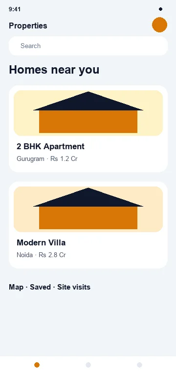 Property App mobile app interface