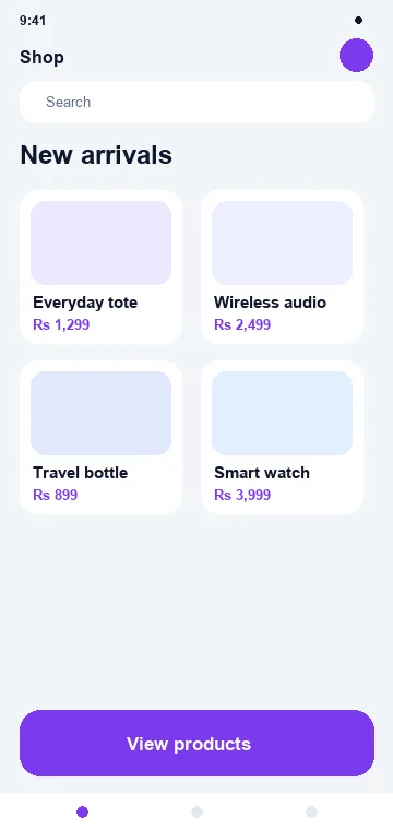 Ecommerce App mobile app interface