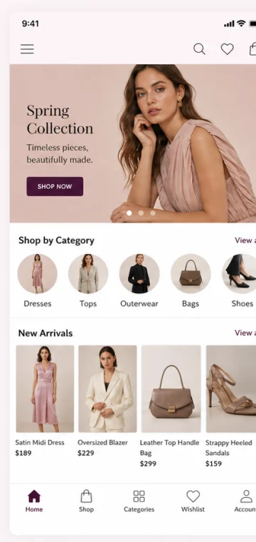 Shop Home mobile app interface