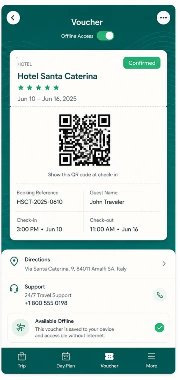 Voucher mobile app interface
