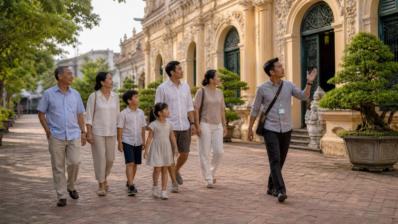 Family enjoying a private cultural tour